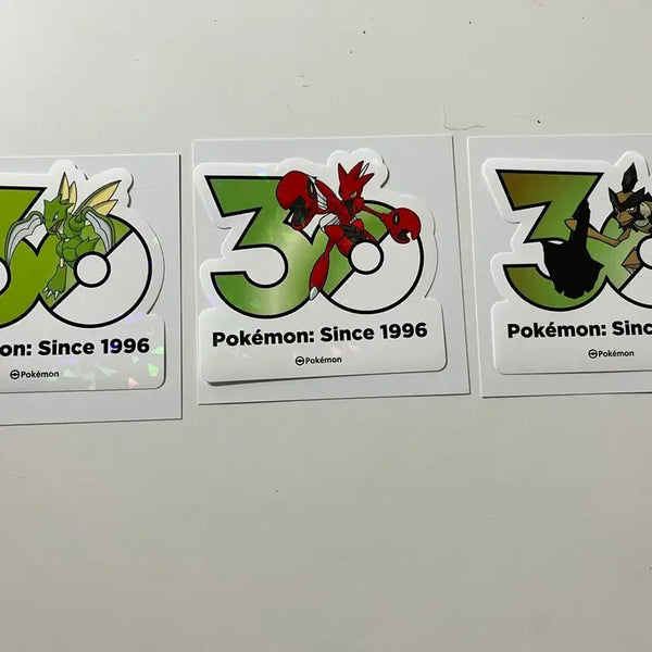 [BUNJANG] Pokemon 30th Anniversary Sticker Set: Scyther, Scizor, and Armored Mewtwo / 포켓몬 30주년 스티커 스라크+핫삼+사마자르