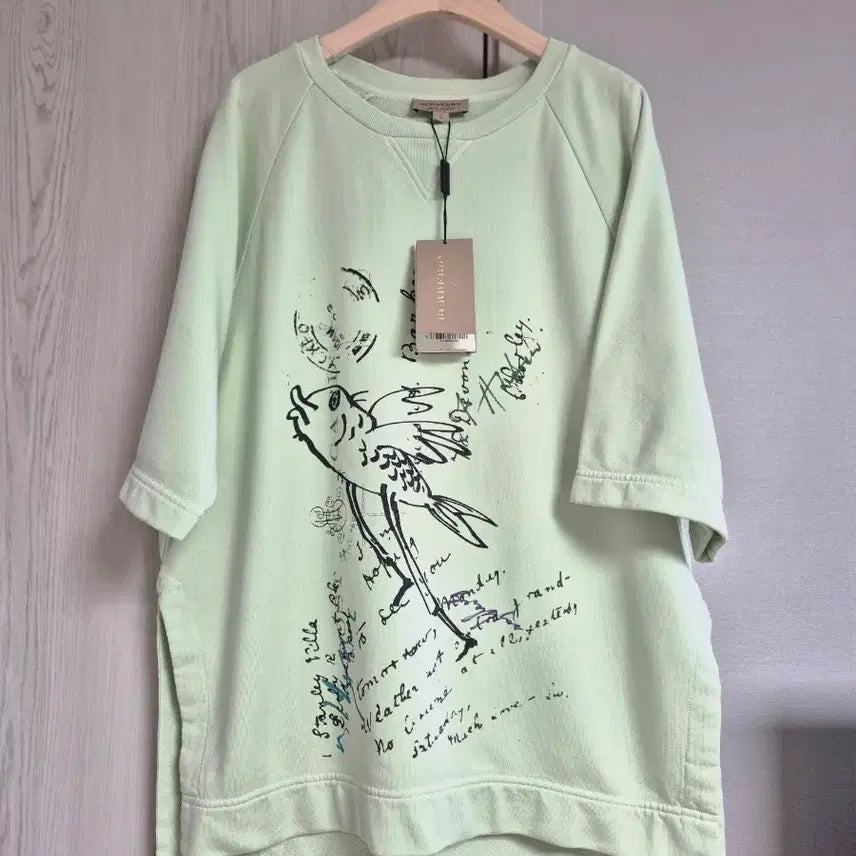[BUNJANG] Burberry Mint Green Cotton Sweatshirt / 새제품) 버버리 정품 민트 그린 면 스웻셔츠