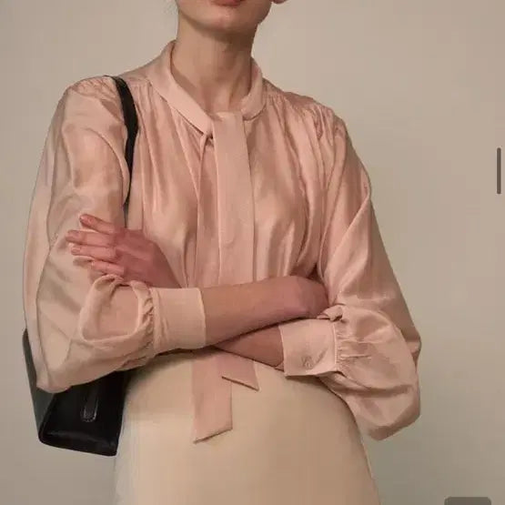 [BUNJANG] MOMET FranOrganza Tie Blouse / MOMET FranOrganza Tie Blouse 오간자 타이 블라우스