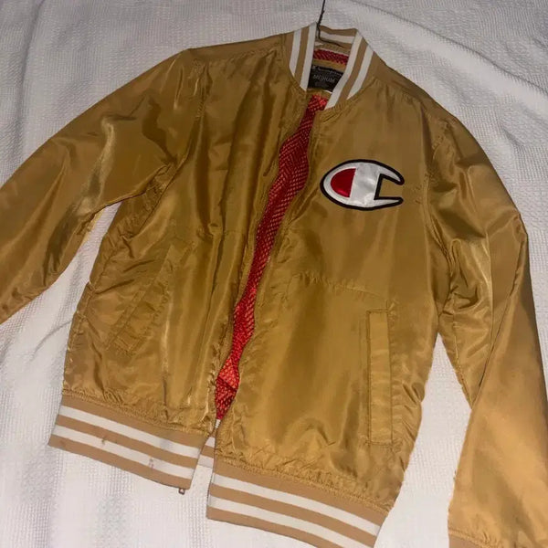 [BUNJANG] Vintage Champion Varsity Jacket Yellow / 빈티지 챔피온 바시티 자켓 옐로우 노랑