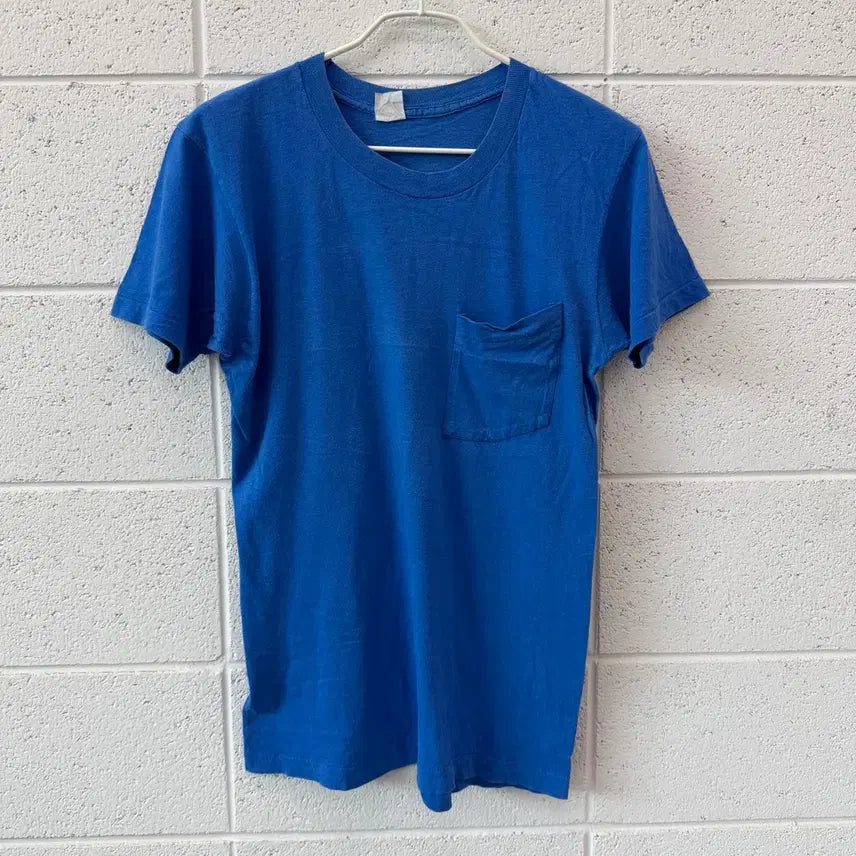 [BUNJANG] 80s Vintage Fruit Of The Loom Blue Pocket Tee / 80s Vintage Fruit Of The Loom Pocket Tee