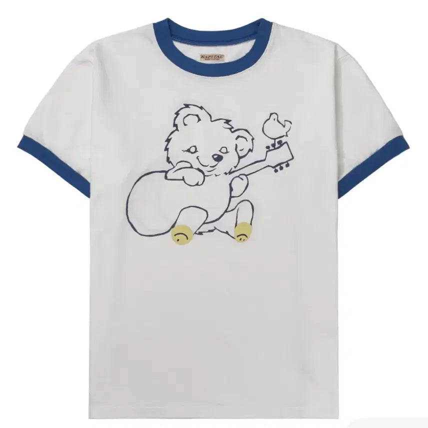 [BUNJANG] Kapital 20 Tenjiku Ringer T-shirt Little Bear & Harmony Pt Blue / 캐피탈 20 텐지쿠 링거 티셔츠 리틀 베어 앤 하모니 Pt 블루