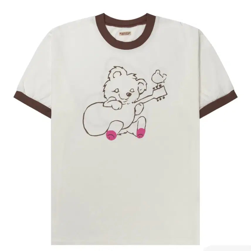 [BUNJANG] Kapital 20 Tenjiku Ringer T-Shirt Little Bear & Harmony Pt Brown / 캐피탈 20 텐지쿠 링거 티셔츠 리틀 베어 앤 하모니 Pt 브라운