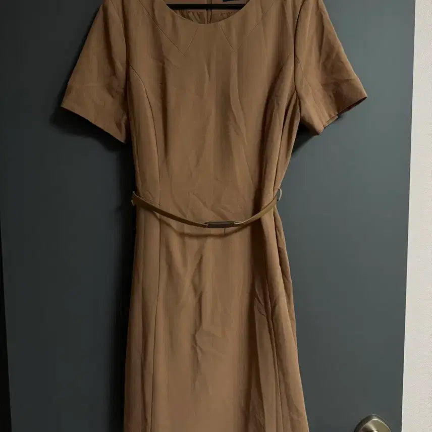 [BUNJANG] Lady Bren Brown Dress with Belt - Size L / 레이디브렌 브라운 원피스 L 사이즈