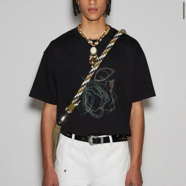 [BUNJANG] Andersson Bell Unisex AB Island Embroidery Black T-Shirt L / L) 앤더슨 벨 유니섹스 AB 아일랜드 엠보더리 블랙 티셔츠