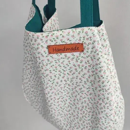 [BUNJANG] Handmade Flower Mini Linen Eco Bag / 플라워미니린넨양면에코백