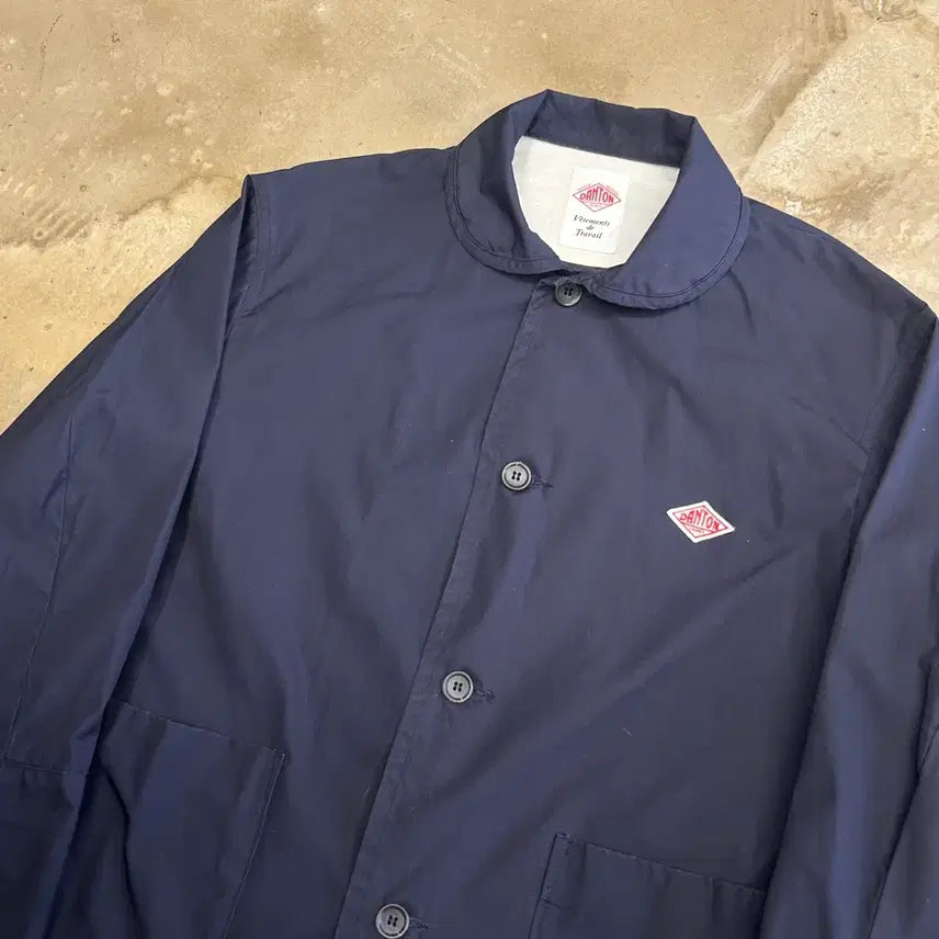 [BUNJANG] Danton Round Collar Pocket Navy Work Jacket / 38 단톤 라운드 카라 포켓 네이비 워크 자켓