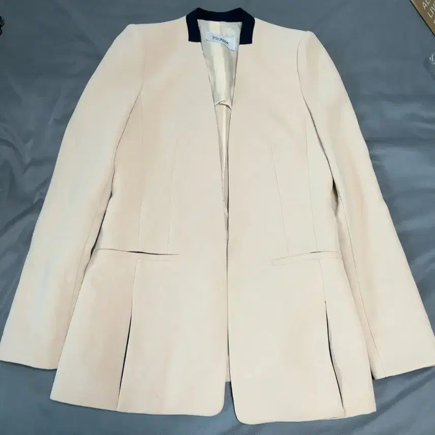 [BUNJANG] Nice Clab Ivory Color Block Jacket S / 나이스클랍 아이보리 배색 자켓 S