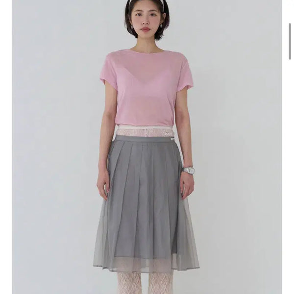 [BUNJANG] From Beginning Organza Pleated Midi Skirt / 프롬비기닝 제작 오간자 플리츠 미디 스커트