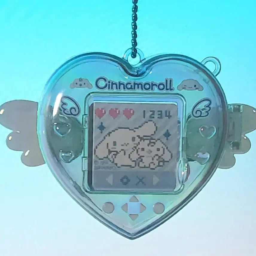 [BUNJANG] Cinnamoroll & Milk Mizuiro Sky Blue Game Console Case Keychain / 시나모롤 & 밀크 미즈이로 하늘색 게임기 케이스 키링