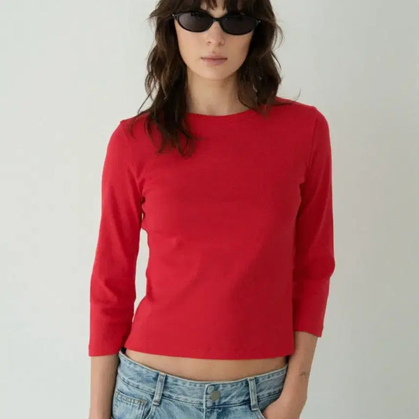 [BUNJANG] Jackie Simple T-shirt Red M / 포니테일 재키 심플 티셔츠 레드 M size
