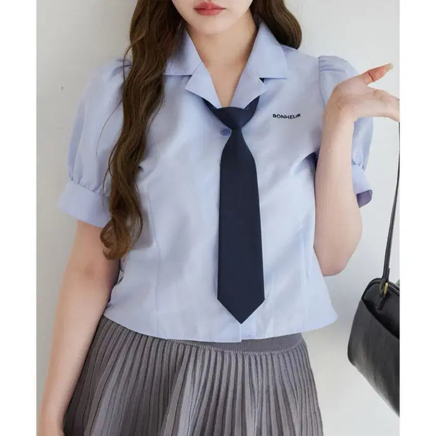 [BUNJANG] NiceClub Blouse and Tie Set / 나이스클럽 셔츠 블라우스 넥타이 세트 양산형 지뢰계