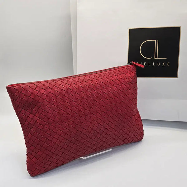 [BUNJANG] Bottega Veneta Intrecciato Clutch Bag (Red) / 정품 보테가베네타 클러치백 (레드)