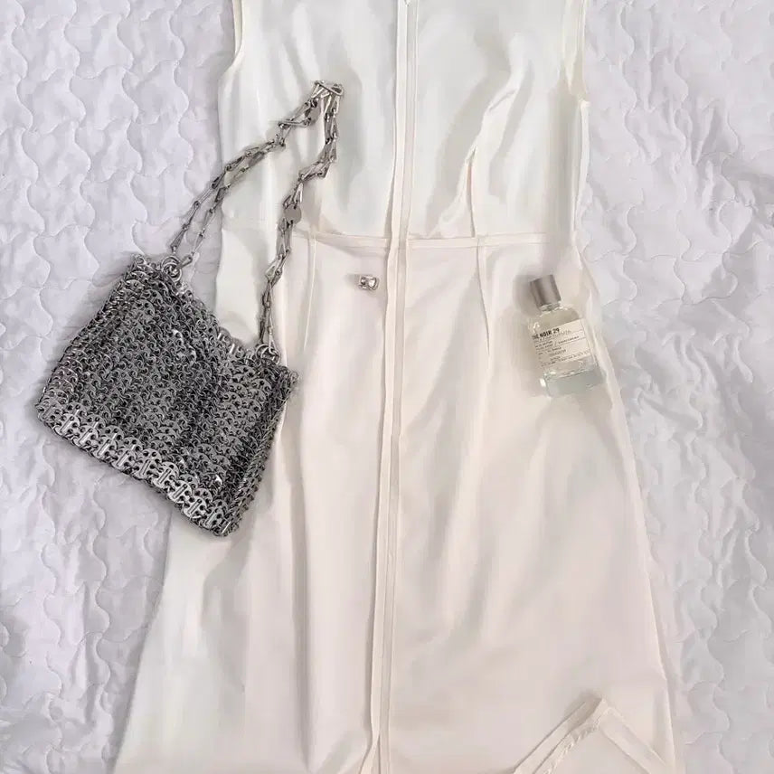 [BUNJANG] MM6 Maison Margiela Convertible Satin Midi Dress Off White / [미착용 새제품 택] MM6 마르지엘라 컨버터블 새틴 미디 드레스