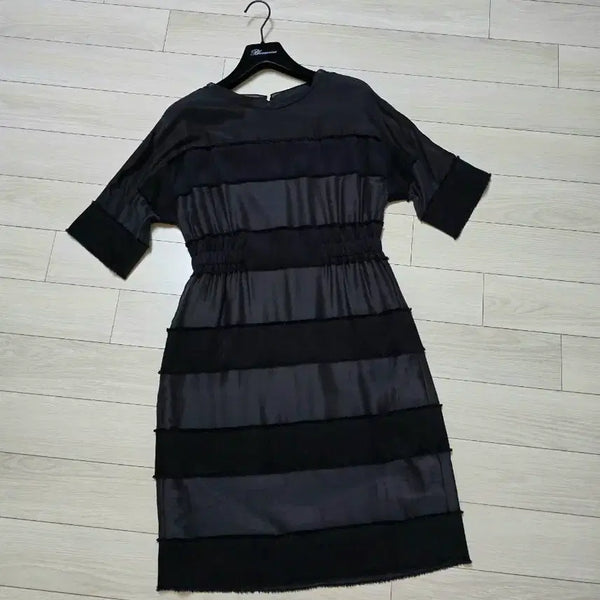 [BUNJANG] MICHAA Silk Colorblock Sheer Dress / 미샤 실크 배색 시스루 원피스/MICHAA 미샤원피스