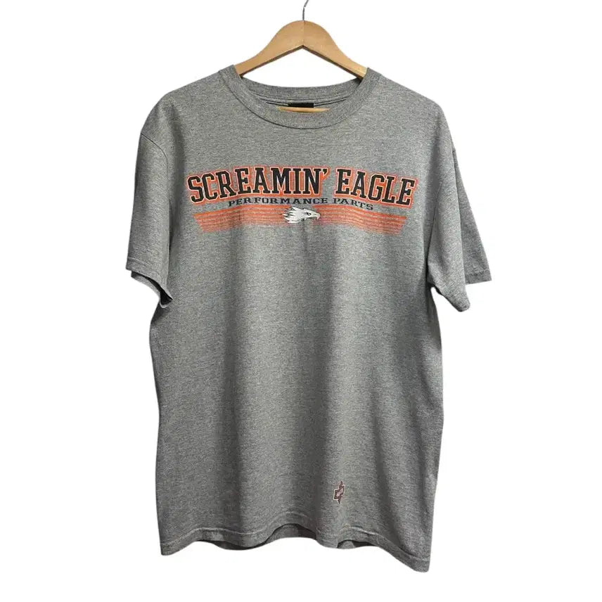 [BUNJANG] Harley-Davidson Screamin' Eagle Short Sleeve T-Shirt Melange Grey L / 할리데이비슨 스크리밍 이글 반팔 티셔츠 멜란지 그레이 L size