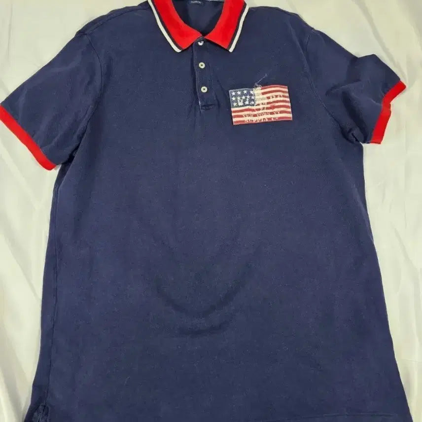 [BUNJANG] Polo Ralph Lauren Flag Logo Short Sleeve Polo Shirt / 폴로성조기PK반팔