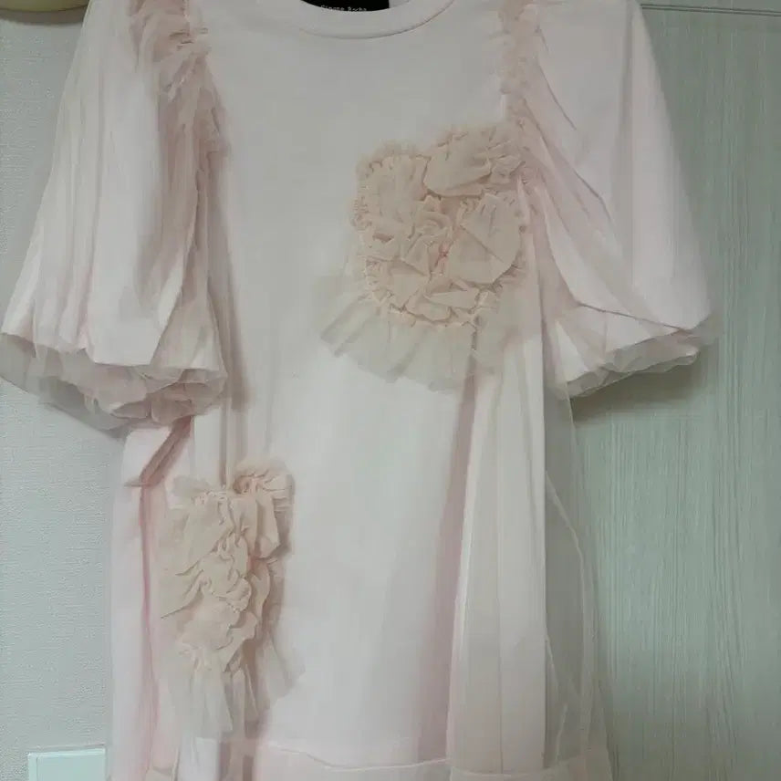 [BUNJANG] Simone Rocha Organza Short Sleeve T-Shirt / 시몬 로샤 Simone Rocha 오간자 반팔 티 정품