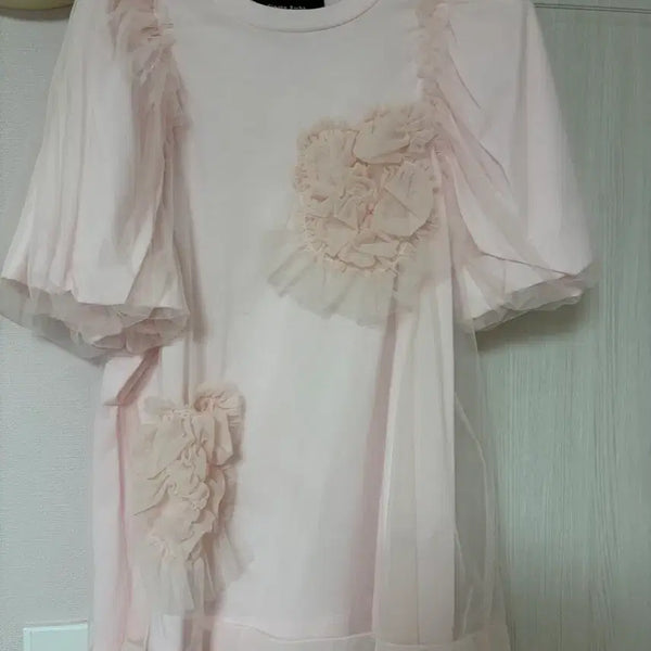 [BUNJANG] Simone Rocha Organza Short Sleeve T-Shirt / 시몬 로샤 Simone Rocha 오간자 반팔 티 정품