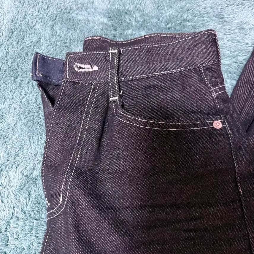 [BUNJANG] Raw Denim Wide Leg Jeans / 흑청 생지st 와이드 데님
