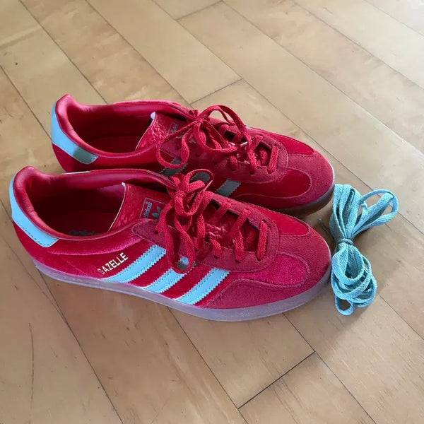 [BUNJANG] Adidas Gazelle Indoor Better Scarlet Hazy Green Sneakers / 아디다스 가젤 인도어 베러 스칼렛 헤이지 그린 240