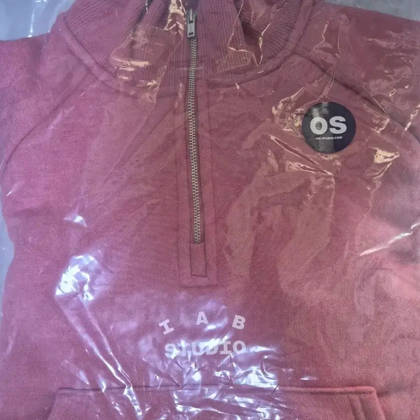 [BUNJANG] IAB Studio Cropped Half Zip-Up Pink / (새상품) 아이앱 스튜디오 IAB 크롭 하프 집업 핑크