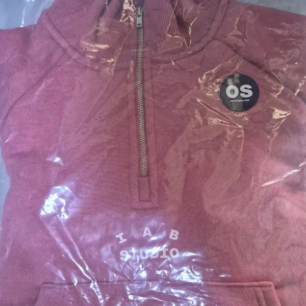 [BUNJANG] IAB Studio Cropped Half Zip-Up Pink / (새상품) 아이앱 스튜디오 IAB 크롭 하프 집업 핑크