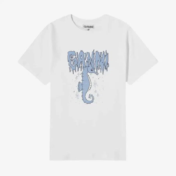 [BUNJANG] GANNI Seahorse Short Sleeve T-Shirt / (새상품) 가니 씨홀스 반팔 티셔츠