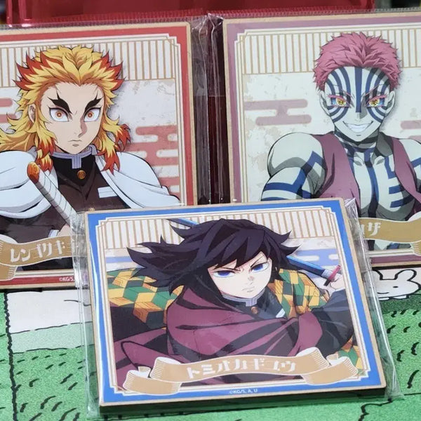 [BUNJANG] Demon Slayer: Mugen Train Arc Giyu, Rengoku, Akaza Wood Coaster Figure by BellHouse / 귀멸의 칼날 무한성편 기유 렌고쿠 아카자 벨하우스 우드 코스터 피규어