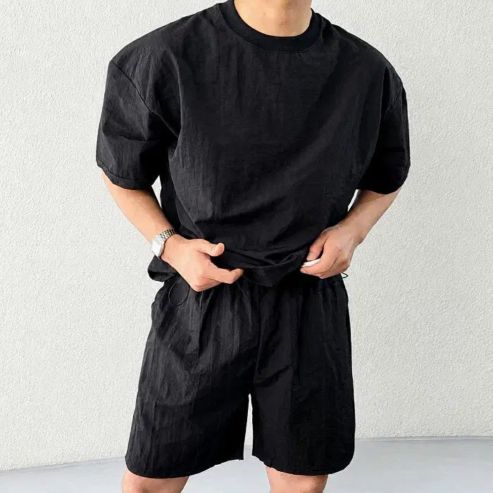 [BUNJANG] Bagen Movement 900 Nylon Ice Cool Short Sleeve Setup / [세트가격]남자 아이스 나일론 반팔 셋업