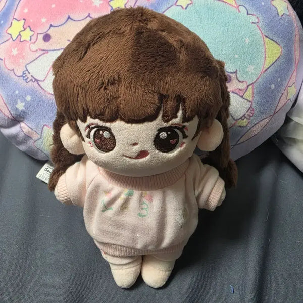 [BUNJANG] Unbranded 20cm Doll Brown Hair Pink Outfit / 무속성 20cm인형 판매
