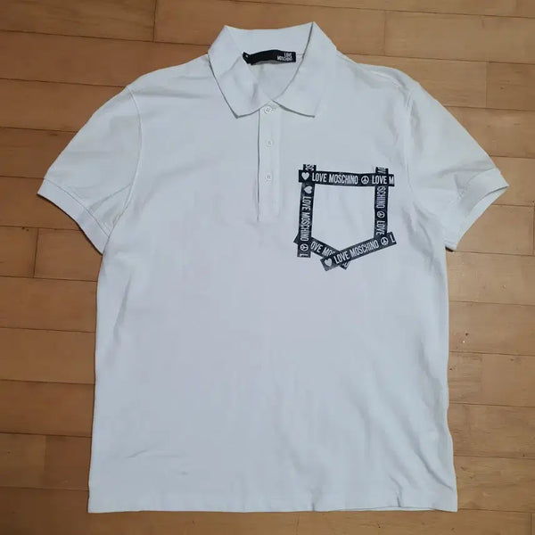 [BUNJANG] Love Moschino White Short Sleeve Polo T-Shirt / 러브 모스키노 화이트 반팔 폴로티 카라티