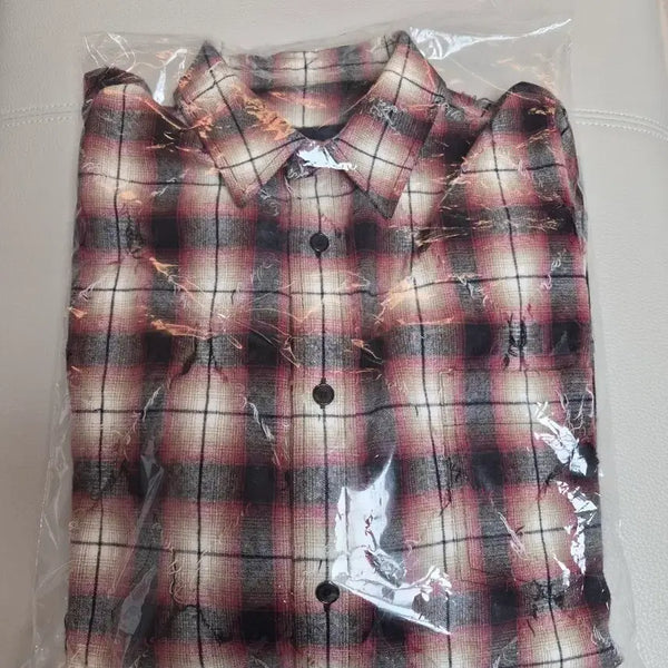 [BUNJANG] Juun.J 25SS Argyle Shirt Red Size 46 / 준지 25ss 아가일 셔츠 레드 46 사이즈
