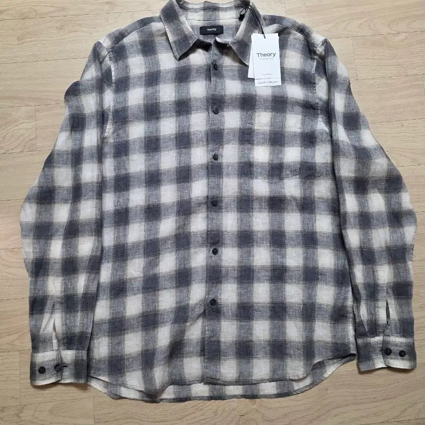 [BUNJANG] Theory Linen Ombre Check Shirt L (105) / 띠어리 린넨 옴브레 체크 셔츠 L 105 정가 40만원 새제품
