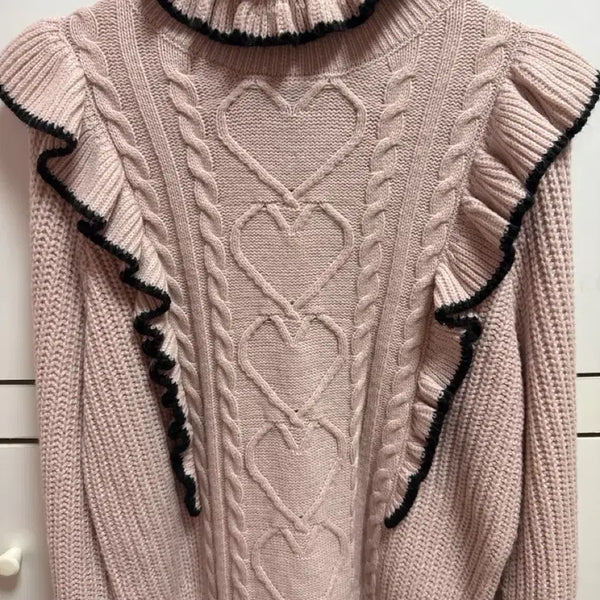 [BUNJANG] Honey Cinnamon Heart Frill Knit 2022 / 급처) 허니시나몬 하트 프릴 니트 2022 양도해요