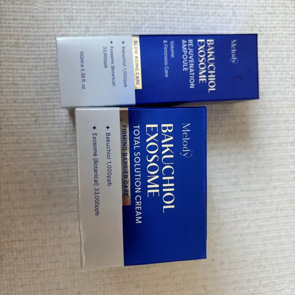[BUNJANG] Melody Bakuchiol Exosome Rejuvenation Ampoule + Total Solution Cream Set / 멜로디 바쿠치올 엑소좀 리쥬버네이션 앰플 + 토탈 솔루션 크림