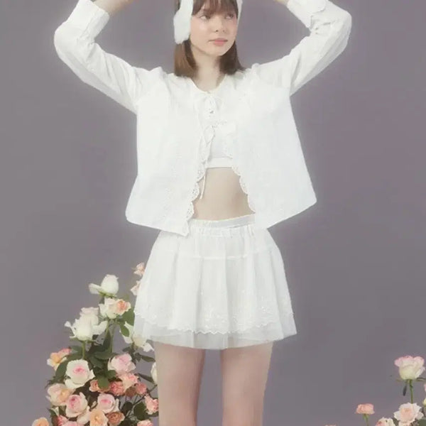 [BUNJANG] Margarin Fingers Lace Tutu Skirt Pants White / 마가린핑거스 LACE TUTU SKIRT PANTS WHITE