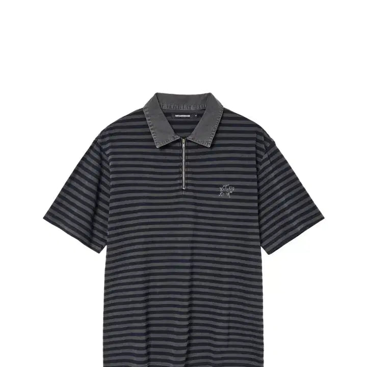 [BUNJANG] HAECHIROOM Stripe Short Sleeve Polo Shirt Navy Size 4 / 해칭룸 스트라이프 반팔 카라티 네이비 4사이즈