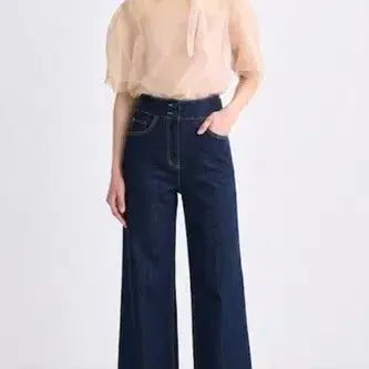 [BUNJANG] Time Two-Button High-Waist Wide Denim Pants Size 66 / 타임 time 투버튼 하이웨스트 와이드 데님 팬츠  66사이즈 정품