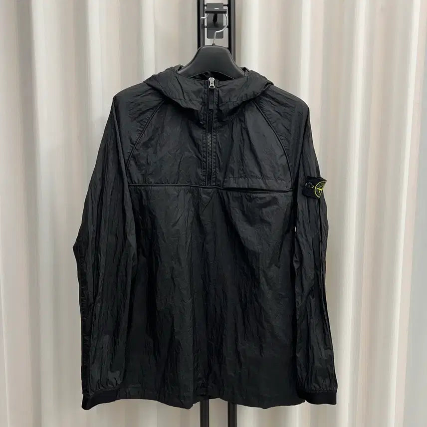 [BUNJANG] Stone Island Nylon Anorak Windbreaker Black / 스톤아일랜드 나일론 아노락 바람막이 블랙 (L)