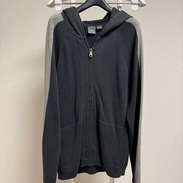 [BUNJANG] Armani Exchange Knit Zip-Up Hoodie Size M / 아르마니익스체인지 니트 후드집업 M사이즈