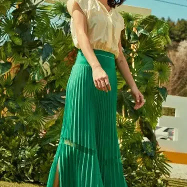 [BUNJANG] Nice Claup Pleated Color Block Dress / 나이스클랍 플리츠 스커트 컬러 블록  원피스  55 새상품 정품