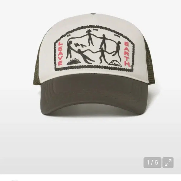 [BUNJANG] Milo Archive Tribe Dance Mesh Trucker Ball Cap [Khaki] / 밀로 아카이브 트라이브 댄스 메쉬 트러커 볼캡 [카키]