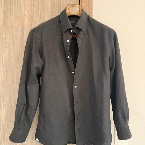 [BUNJANG] Sartorialogy Black Linen Shirt / 사르톨로지 블랙 린넨 셔츠