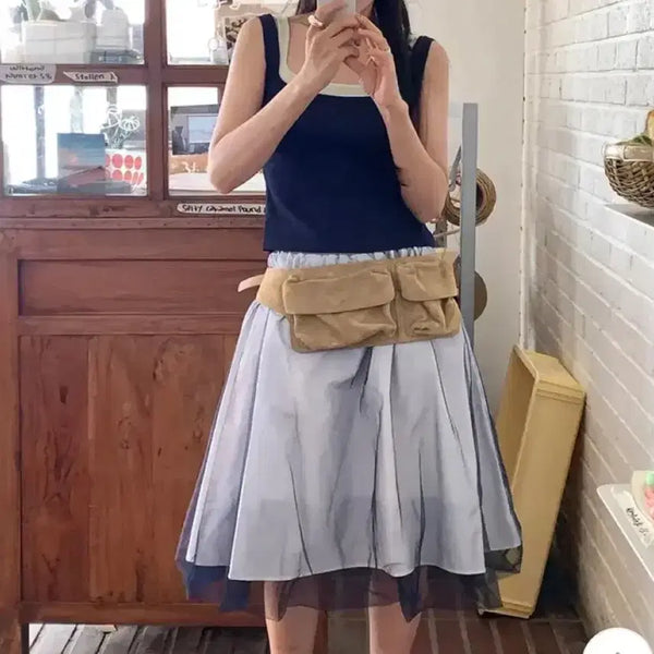 [BUNJANG] Underbee Rum Mesh Skirt / 언더비 럼 메쉬 스커트
