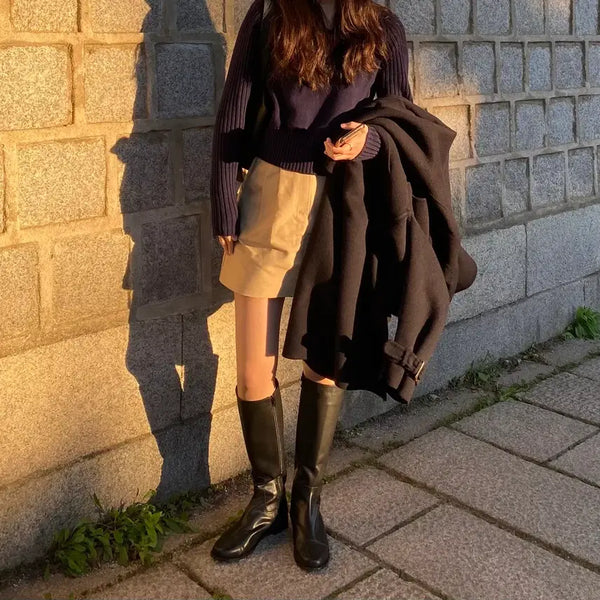 [BUNJANG] MIELLE Beige Pintuck Mini Skirt / MIELLE 베이지 핀턱 미니스커트