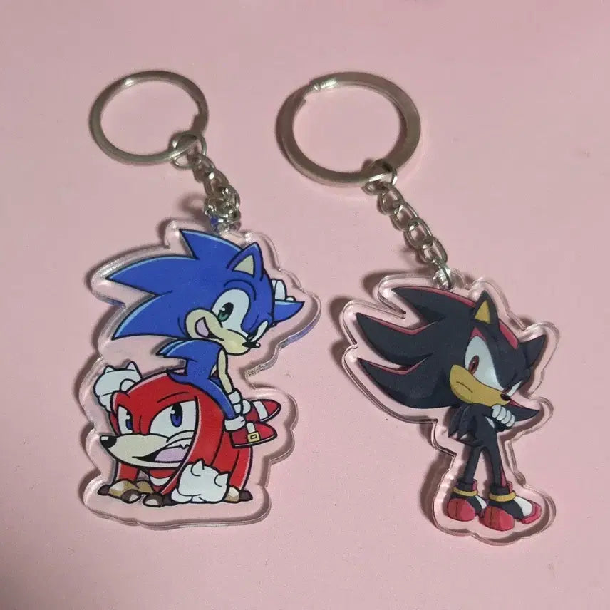 [BUNJANG] Sonic, Knuckles, Shadow the Hedgehog Double-Sided Acrylic Keychain Bundle Set / (일괄) 소닉, 너클즈, 섀도우 더 헤지혹 아크릴 키링 양면