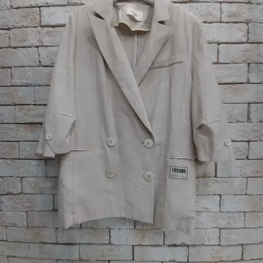 [BUNJANG] Line Double Button Summer Jacket Beige / 라인 더블버튼여름자켓