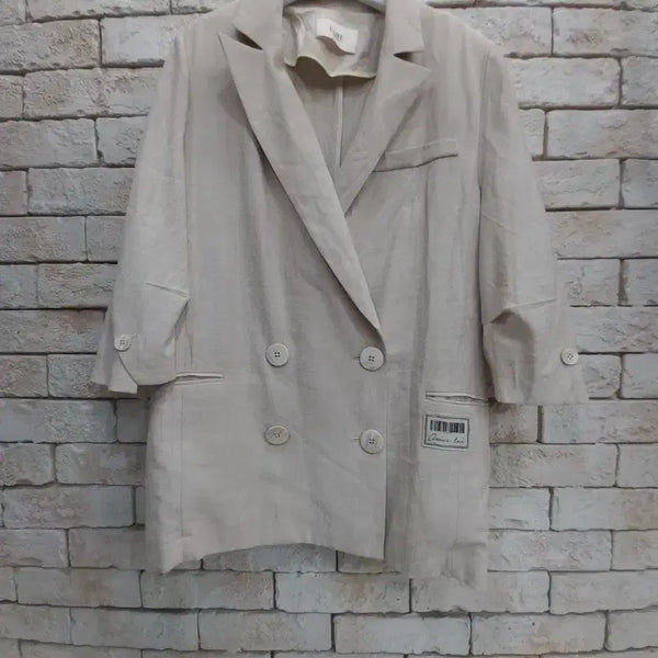 [BUNJANG] Line Double Button Summer Jacket Beige / 라인 더블버튼여름자켓