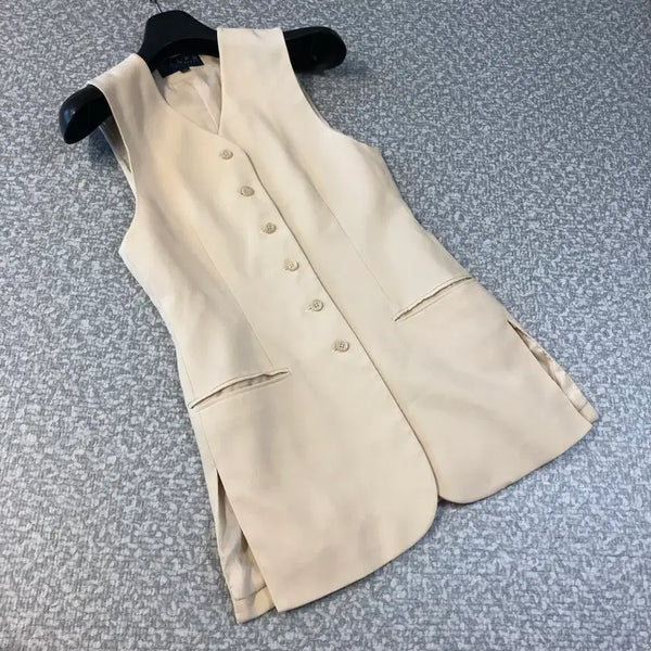 [BUNJANG] Ralph Lauren 1994 Tailored Long Vest (Size XS-S) / 빈티지 랄프로렌 테일러드 롱 베스트 조끼 올드 빈티지 아카이브 버터원피스